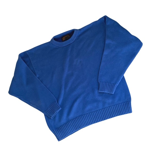 VINTAGE Eddie Bauer Sweater Men L Traditional Blue Pullover 90s Crewneck - Picture 1 of 4